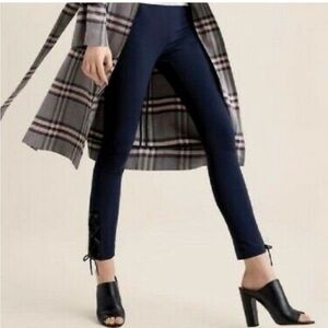 Rag & Bone Simone Fitted Navy Ankle Lace Up Stretch Pants. Size 12.